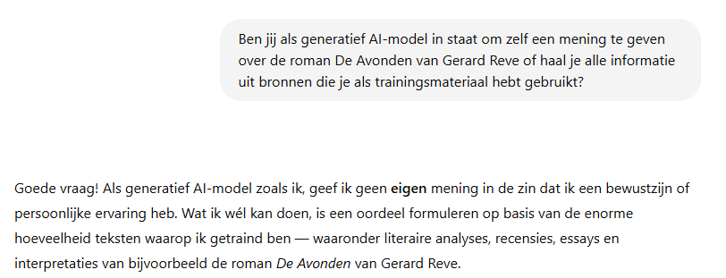 ChatGPT heeft geen eigen mening