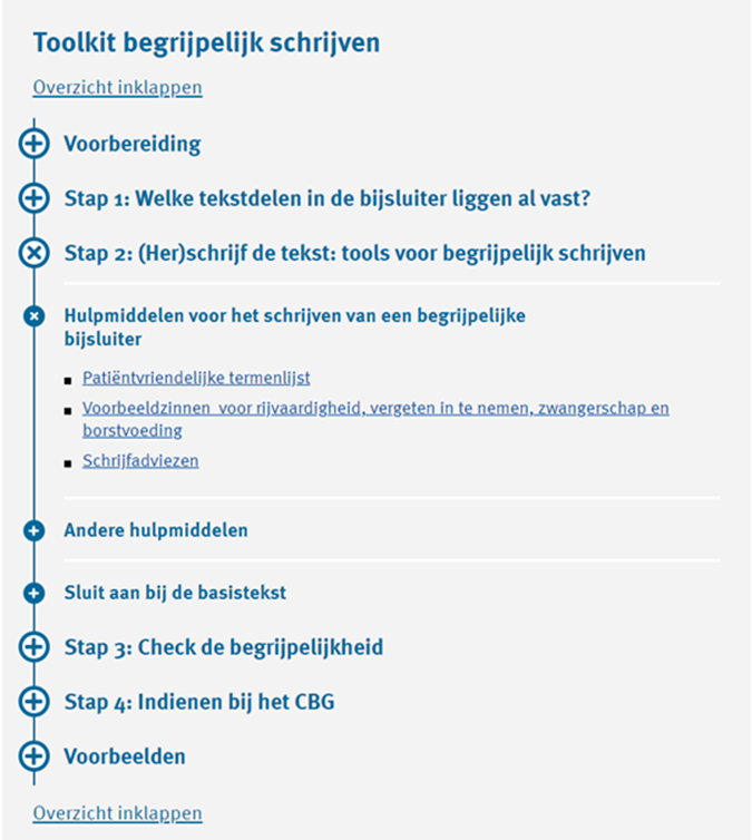 Begrijpelijke taal op de website van het College ter Beoordeling van Geneesmiddelen