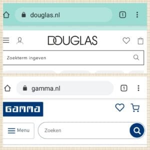 Online winkelwagen van Douglas en Gamma