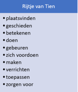 10 bekende passe-partout-werkwoorden