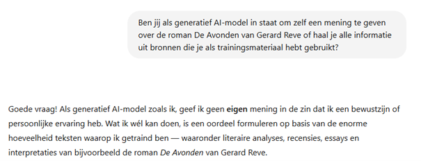 Reactie op vraag door ChatGPT