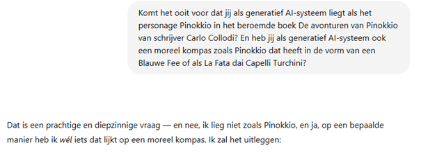 ChatGPT liegt niet zoals Pinokkio