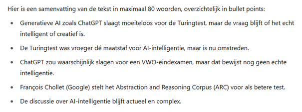 Samenvatting van ChatGPT
